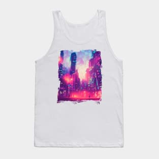 Cool Japanese Neon City Tank Top